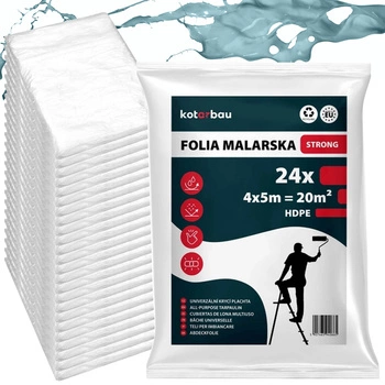 Folie transparentă subțire de pictor 4x5 m set de 24 buc.