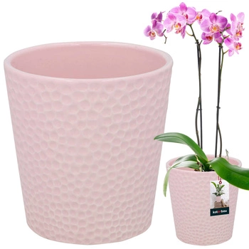 Ghiveci de flori din ceramică roz plante orhidee 12 cm