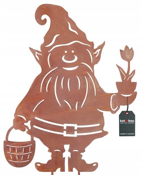 Figurină gnom grădină metal decorare rugină