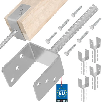 Bază de stâlp cu tijă de încastrare 100 mm set de 4 buc.