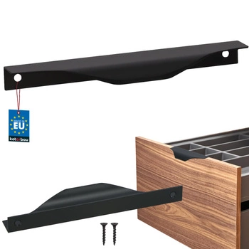 Mâner pentru mobilă modern aluminiu negru mat 160 mm