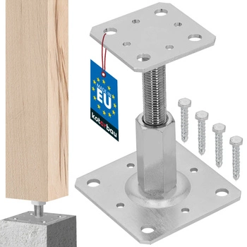 Suport pentru stâlp reglabil pe verticală 110x80 mm