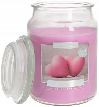 Lumânare parfumată mare de sticlă cu capac 100 h - love