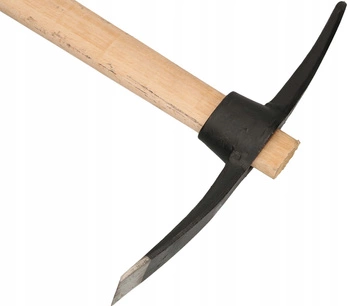 Târnăcop 1.5 cu două tăișuri, călit și căpăcit, pentru minerit, cu arbore