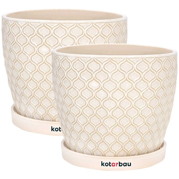 Oală cu carcasă ceramică cu bază ⌀17 cm crem - 2 buc.