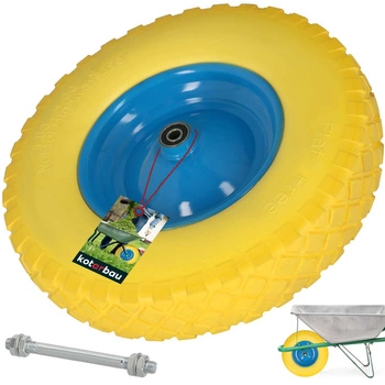 Roată pentru roabă 4.00-8 poliuretan - Culoare galben