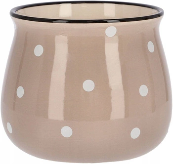 Ghiveci de flori din ceramică ghiveci de protecție bej - 125 mm