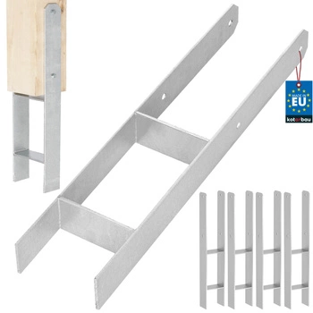 Baza stâlpului h pentru încastrare zincat argintiu 120 mm set de 4 buc.