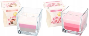 Set de lumânări de sticlă parfumate tricolore - 2 buc.