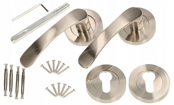 Mâner de ușă set 110mm placă satinată inserție