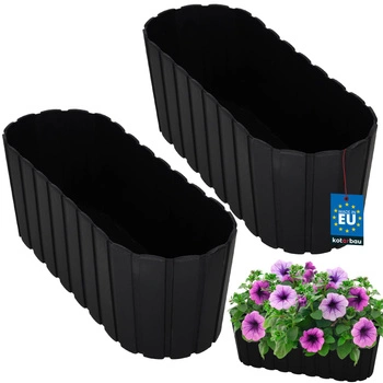 Ghiveci pentru flori antracit 40 cm set de 2 buc.