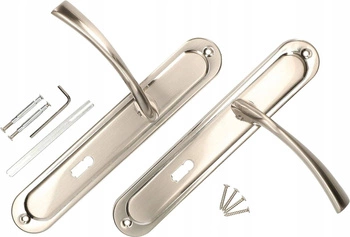 Mâner de ușă cu cheie cu ax lung nichel-crom 72 mm