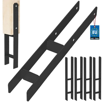 Baza stâlpului h pentru încastrare zincat negru 80 mm set de 4 buc.