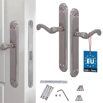 Mâner de ușă decorat retro arbore lung satinat fără perforare