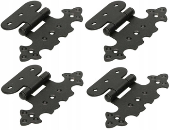 Balama decorativă asimetrică pentru mobilă pentru mobilier retro negru - 4 buc.