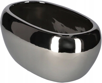 Ghiveci ceramic subțire 270 mm - Culoare argintiu