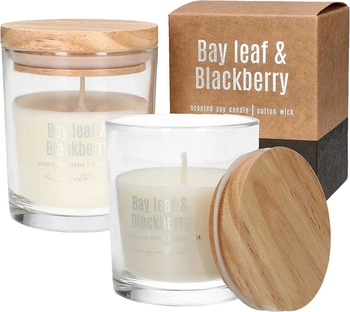 Lumânare de sticlă parfumată cu parfum de soia - 2 buc.