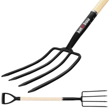 Americana furculiță de săpat cu 4 vârfuri, agricolă cu arbore