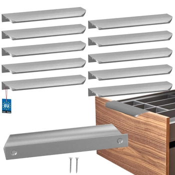 Mâner mobilier aluminiu argintiu 160/180 mm set de 10 buc.