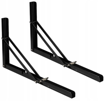 Suport raft pliabil 400 unghi negru - 2 buc.