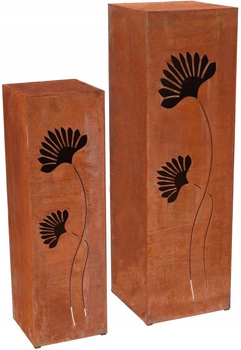 Coloana de grădină set de metal figurină decorare rugină