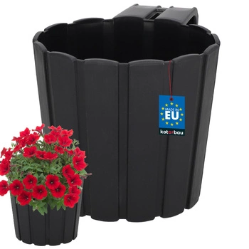 Ghiveci de balcon pentru balustradă cu mâner pentru agățat antracit 150 mm