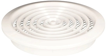 Grilaj protector de ventilație rotund fi 80 mm cu plasă - Culoare albă