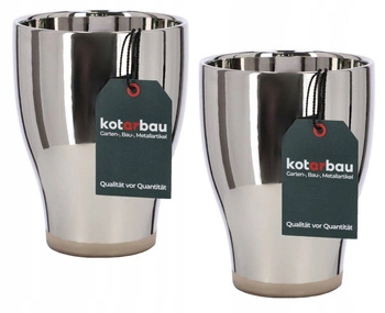 Vas cu carcasă din ceramică smălțuită argint - 2 buc.