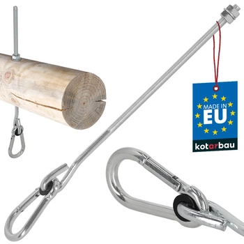 Cârlig pentru balansoar lemn cu carabină cu șurub m10 330 mm