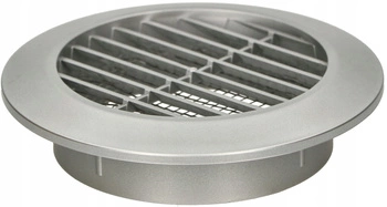 Grilaj protecție ventilație rotund fi 70 mm cu plasă - Culoare satin argintiu