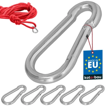 Carabină pentru pompieri leagăn frânghie hamac metalică 70 mm set de 5 buc.