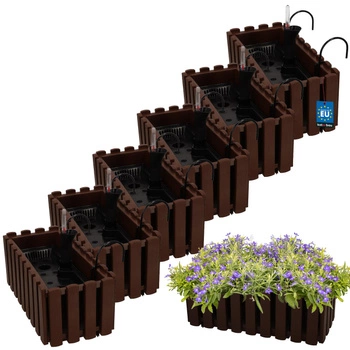 Ghiveci pentru balcon maro 400 MM set de 6 kcu.