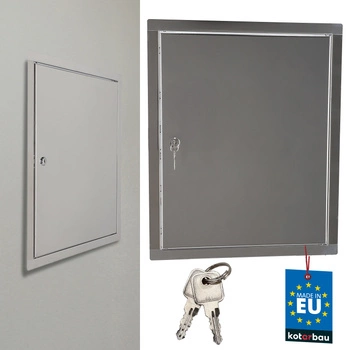 Ușă de inspecție încuietoare cu cheie oțel inoxidabil argintiu 30x40 cm