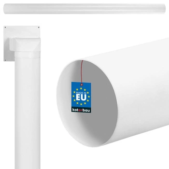 Canal de ventilație rotund țeavă pvc alb 150 cm fi 100 mm