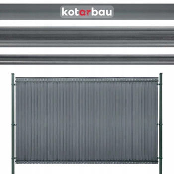 Panou de acoperire a gardului cu benzi gri 122 cm