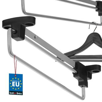 Umeraș extensibil pentru cămăși de garderobă argintiu 250 mm