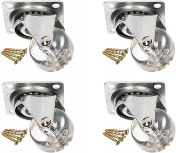 Rotiță pivotantă pentru mobilă transparentă 35 mm - 4 buc.