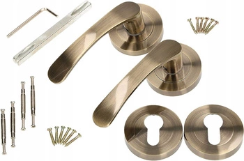 Mâner de ușă set 110mm patina semn