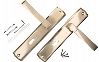 Mânere de ușă 72mm ștampilă lungă pe cheie - Culoare patină