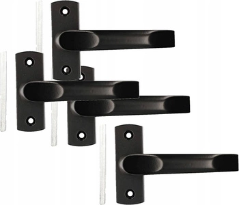 Mâner ușă set 125 pentru poartă - 4 buc. - Culoare neagră