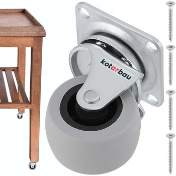 Roată pivotantă mobilier din cauciuc cu rulment pivotantă 40 mm