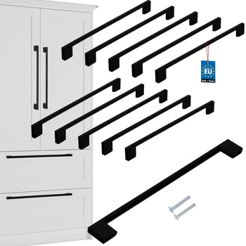 Mâner mobilier clasic modern negru mat 256 mm set de 10 buc.