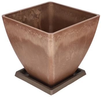 Ghiveci de grădină vas de protecție compozit cu bază 28 cm maro