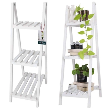 Pat de flori de grădină din lemn pentru plante terasă alb