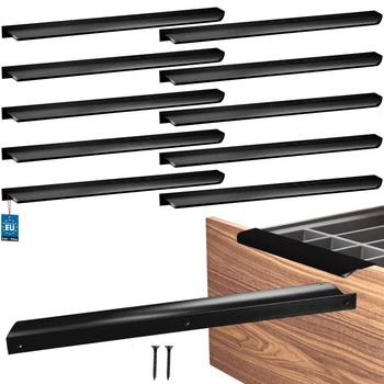 Mâner mobilier aluminiu negru mat 320/340 mm set de 10 buc.