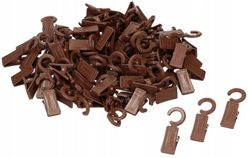 Cârlige plastic pentru tijă perdea lemn set de 100 buc.