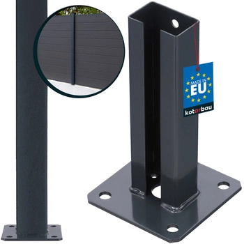 Bază de stâlp înșurubat grafit 60x40 mm