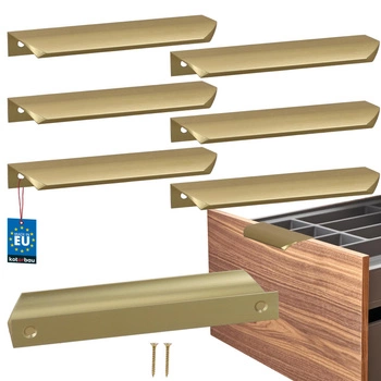 Mâner mobilier aluminiu auriu mat 128/148 mm set de 6 buc.