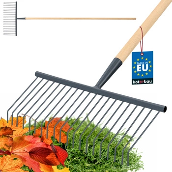 Greblă din sârmă cu 20 de dinți 160 mm cu mâner de lemn
