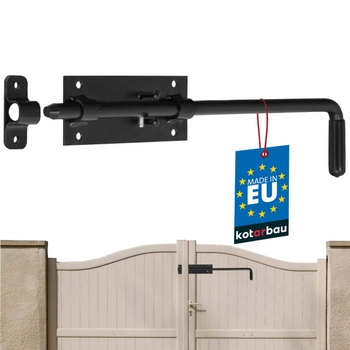 Bolț poartă garaj negru bolț ușă 400 mm